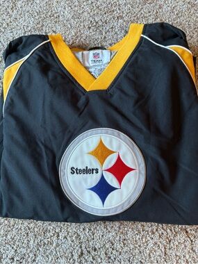 NFL Pittsburgh Steelers Black & Gold Team Pullover Sweatshirt/windbreaker